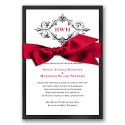 Imperial Deco Monogram - Onyx Invitation with Ribbon