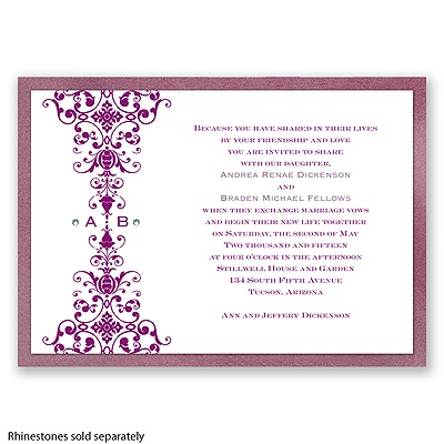 Imperial Ornamental Band - Amethyst Invitation