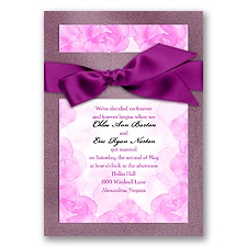 Treasured Jewels Vintage Roses - Amethyst Invitation