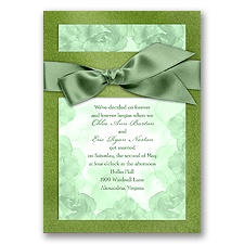 Treasured Jewels Vintage Roses - Green Topaz Invitation