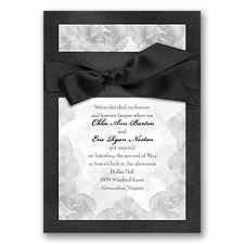 Treasured Jewels Vintage Roses - Onyx Invitation