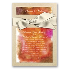 Treasured Jewels Warm Rainbow - Champagne Invitation