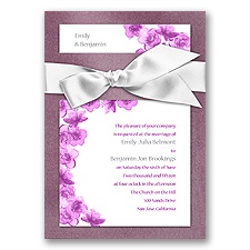 Treasured Jewels Floral - Amethyst & Bright White Invitation