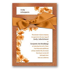 Treasured Jewels Floral - Copper & Bright White Invitation