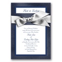 Treasured Jewels Border - Sapphire & Bright White Invitation