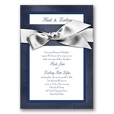Treasured Jewels Border - Sapphire & Bright White Invitation