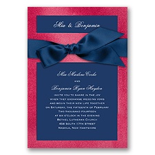 Treasured Jewels Solid - Hot Pink & Bright White Invitation