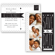 Sweetly Sketched - Black - Save the Date Postcard