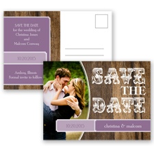 Rodeo Romance - Wisteria - Save the Date Postcard