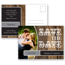 Rodeo Romance - Black - Save the Date Postcard