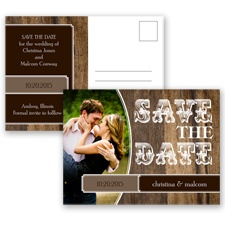 Rodeo Romance - Chocolate - Save the Date Postcard