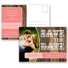 Rodeo Romance - Coral Reef - Save the Date Postcard