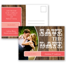 Rodeo Romance - Guava - Save the Date Postcard