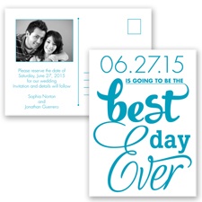 Best Day Ever - Malibu - Save the Date Postcard