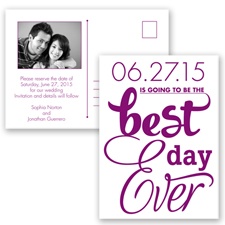 Best Day Ever - Sangria - Save the Date Postcard