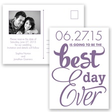 Best Day Ever - Wisteria - Save the Date Postcard