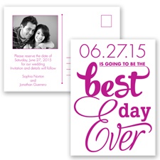 Best Day Ever - Begonia - Save the Date Postcard