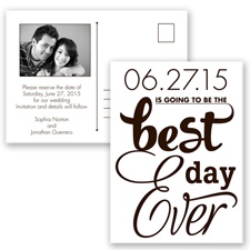 Best Day Ever - Chocolate - Save the Date Postcard