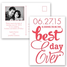 Best Day Ever - Guava - Save the Date Postcard