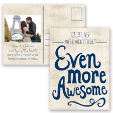 Awesome Couple - Marine - Save the Date Postcard