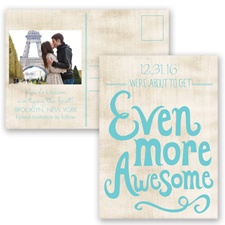 Awesome Couple - Pool - Save the Date Postcard