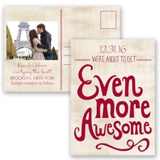 Awesome Couple - Apple - Save the Date Postcard