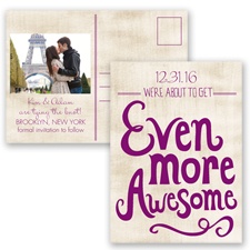 Awesome Couple - Sangria - Save the Date Postcard
