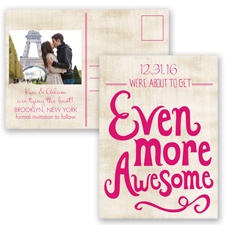 Awesome Couple - Watermelon - Save the Date Postcard
