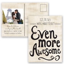Awesome Couple - Black - Save the Date Postcard