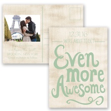Awesome Couple - Meadow - Save the Date Postcard