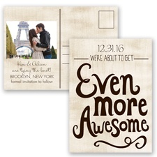 Awesome Couple - Chocolate - Save the Date Postcard