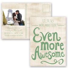 Awesome Couple - Clover - Save the Date Postcard
