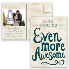 Awesome Couple - Gem - Save the Date Postcard