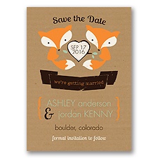Foxy Pair - Save the Date Postcard
