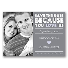 Because of Love Photo - Lilac - Save the Date Magnet