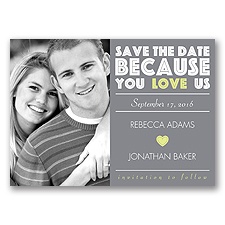 Because of Love Photo - Lime - Save the Date Magnet