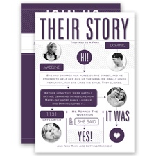 Our Love Story - Plum - Invitation
