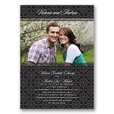 Victorian Charm - Black - Invitation
