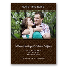 Victorian Charm - Chocolate - Save the Date