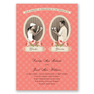 Vintage Photo Album - Guava - Invitation