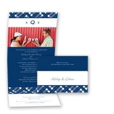 Playfully Plaid - Marine - Seal and Send Invitation