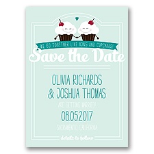 Happy Cupcakes Photo - Sea Glass - Save the Date Postcard