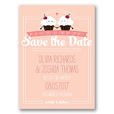 Happy Cupcakes Photo - Orange Chiffon - Save the Date Postcard