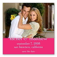 Colorful Photo Magnet -  Save the Date - Lipstick