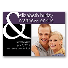 Ampersand Photo Magnet - Save The Date - Plum