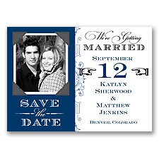 Vintage Fonts - Marine - Photo Save the Date Magnet