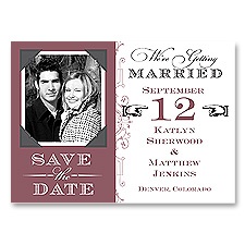 Vintage Fonts - Rosewood - Save the Date Magnet
