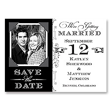 Vintage Fonts - Black - Save the Date Magnet