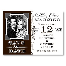 Vintage Fonts - Chocolate - Save the Date Magnet