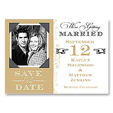 Vintage Fonts - Golden - Save the Date Magnet